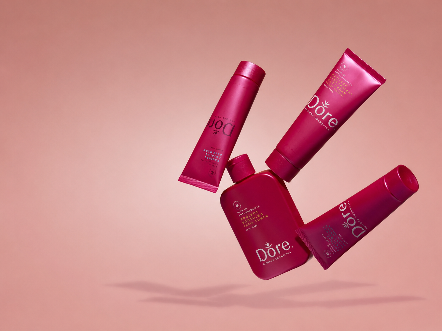 Dore Rooibos Essentials Collectie zwevend in de ruimte
